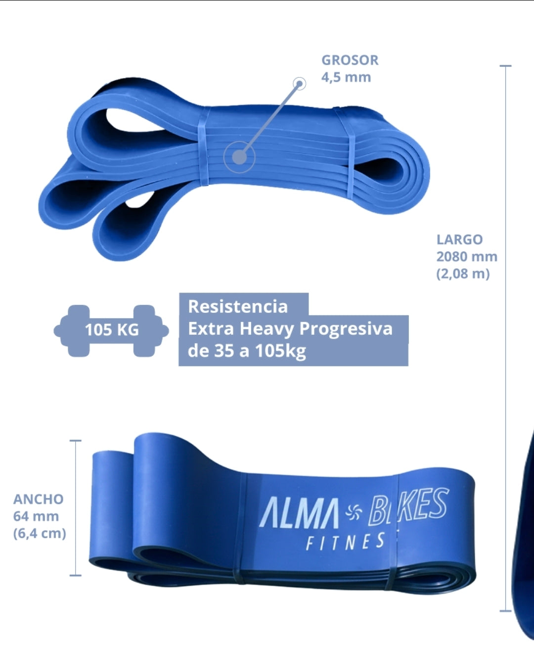 Banda Dominadas – Resistencia Super Alta Azul –  Gym/Crossfit/Calistenia