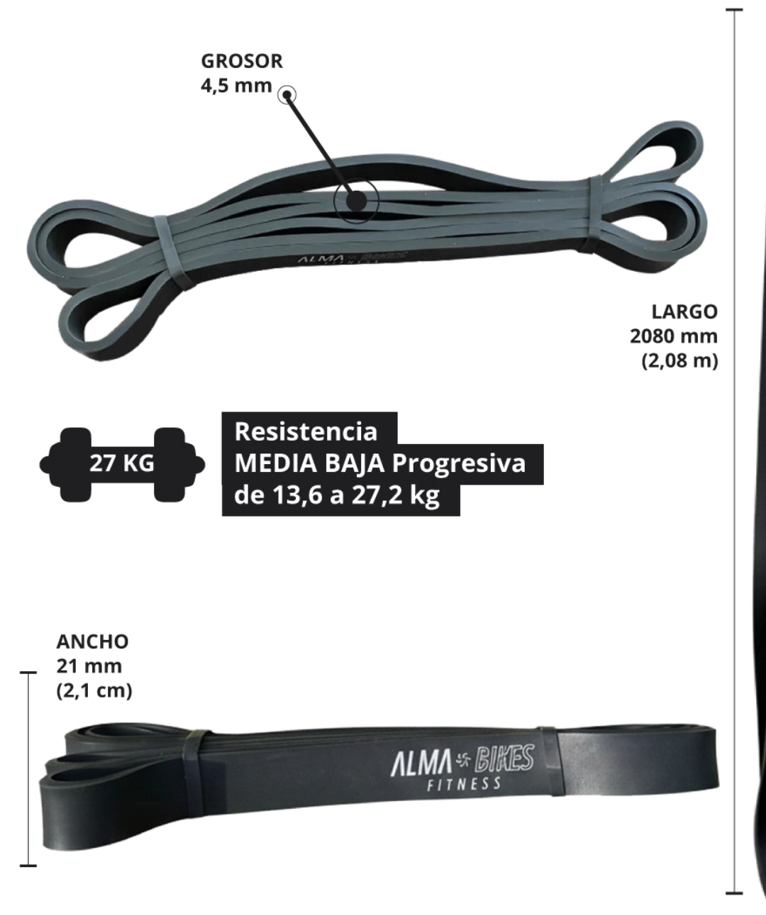 Banda Dominadas – Resistencia Media Baja –GYM/Crossfit/Calistenia